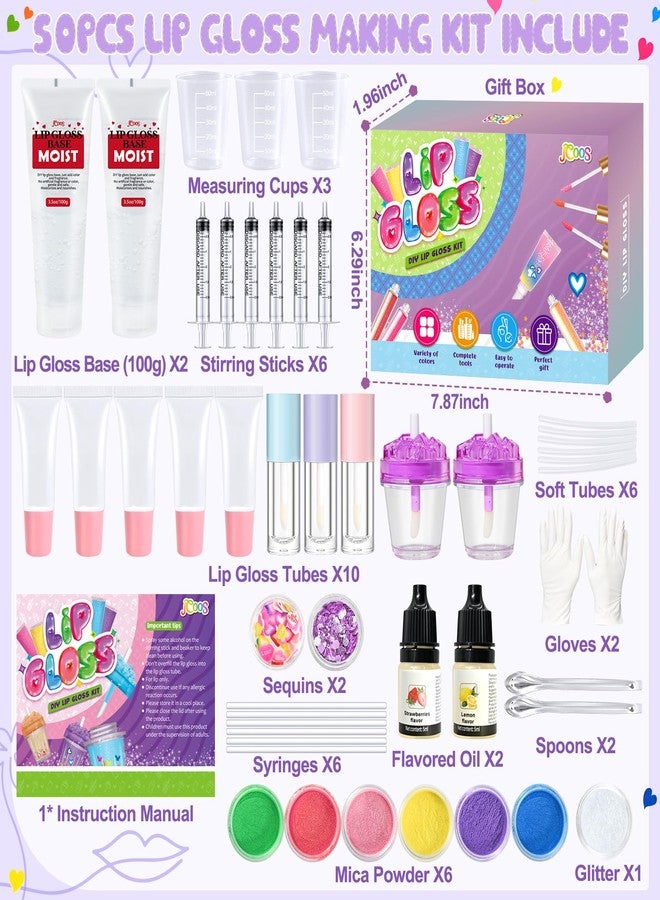 Jcoos Lip Gloss Making Kit, Fun Lip Gloss Kit to Make Your Own Lip Gloss for Girls, Women, Teens with Moisturizing Lipgloss Base, Flavored Oil,Tubes, Pigments Lipgloss Set Gift for Beginner Women - Image 3